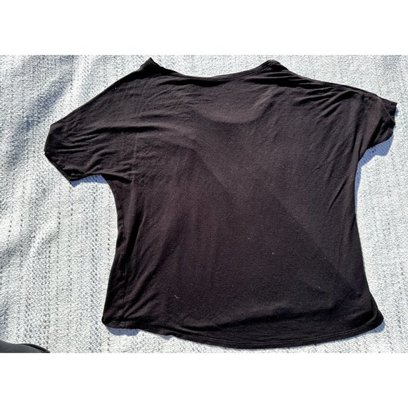 Everlane Shirt Extra Small Black Cropped Rayon Pocket Tee US Short Sleeve Womens - Picture 5 of 7